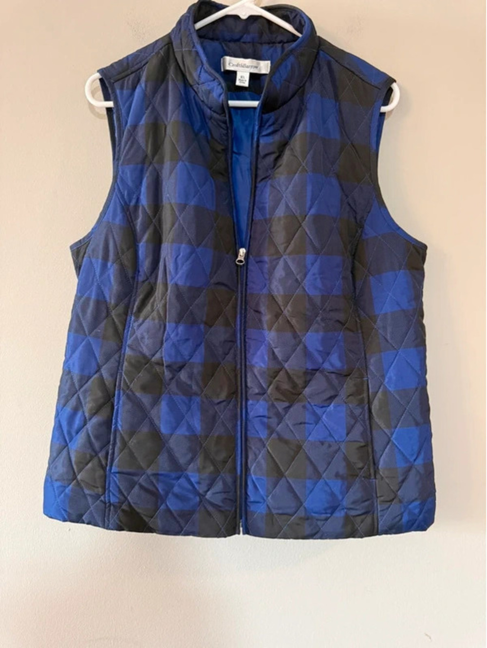 Croft & Barrow Women’s Quilted Plaid Vest – Size XL